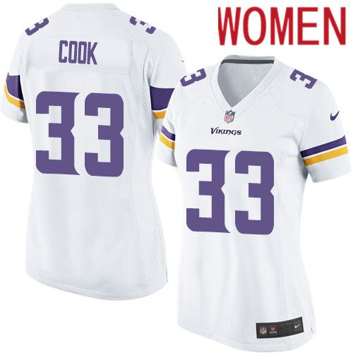 Women Minnesota Vikings #33 Dalvin Cook Nike White Player Game NFL Jersey